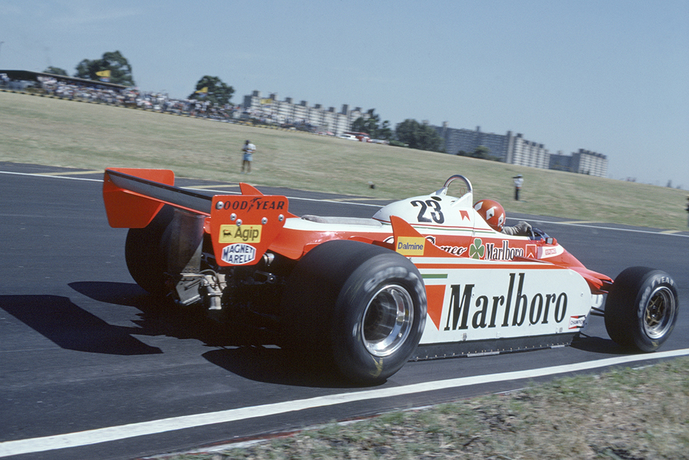 Bruno Giacomelli in his Alfa Romeo 179.