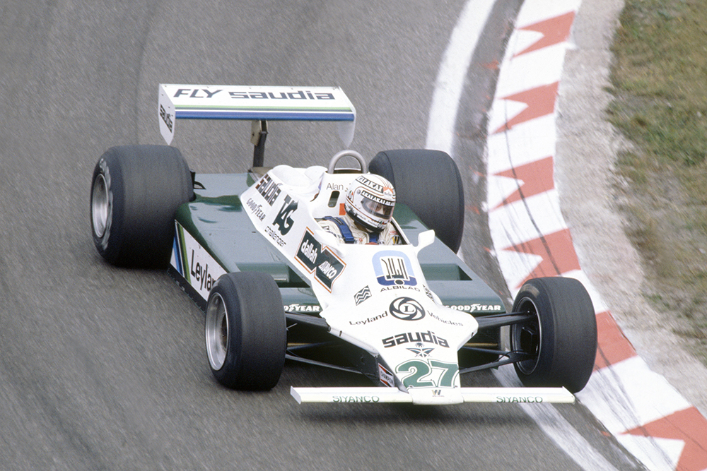 Alan Jones in his Williams FW07B-Ford Cosworth.