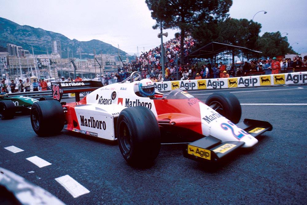 6th placed Mauro Baldi in his Alfa Romeo 183T.