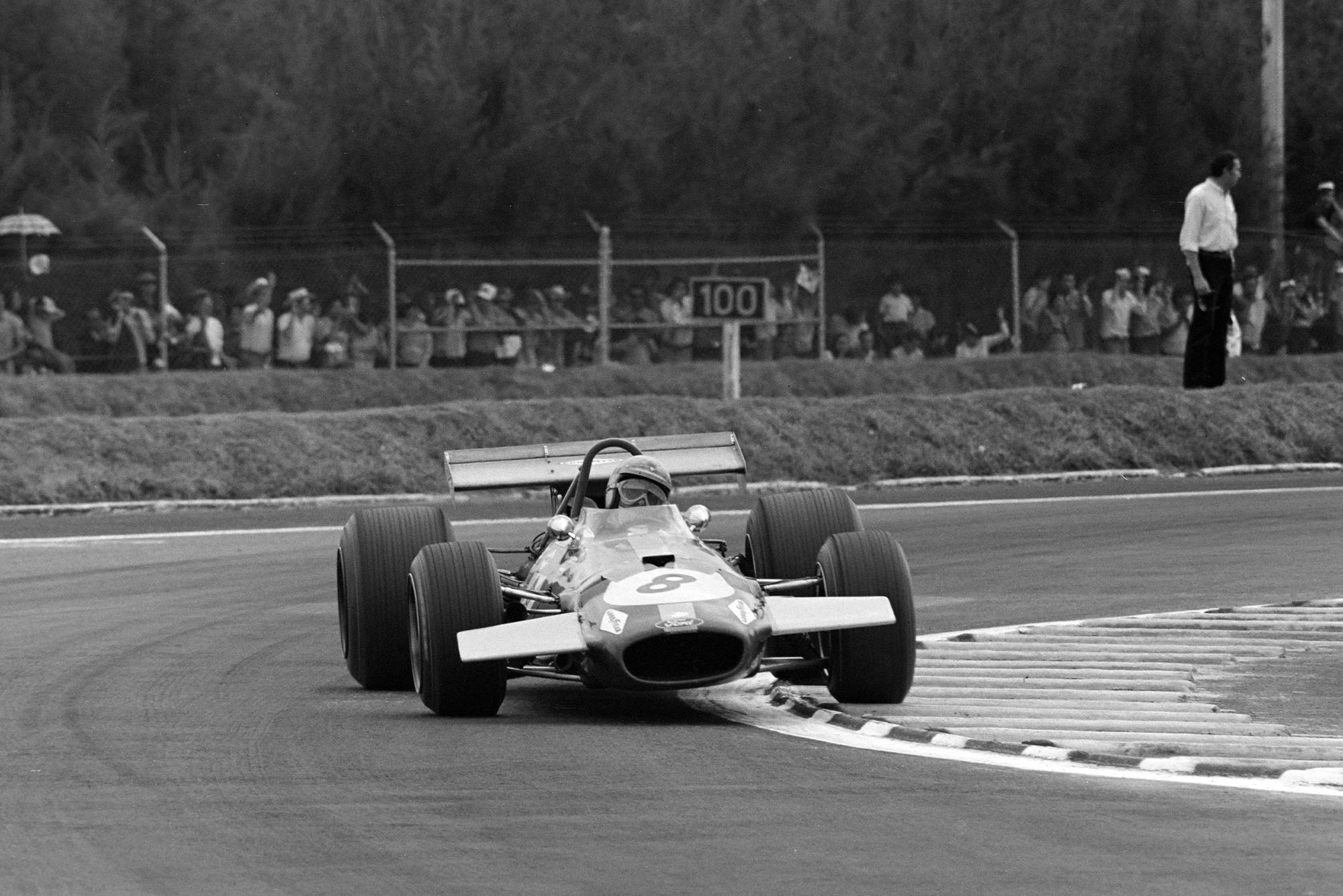 Jack Brabham driving a Brabham at the 1969 Mexican Grand Prix