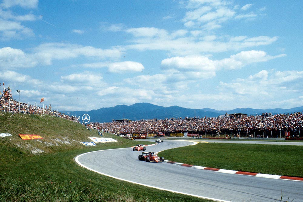 Patrick Tambay leads his Ferrari team mate Rene Arnoux.