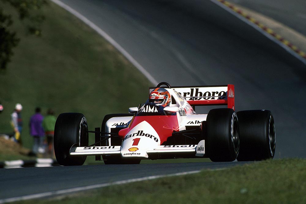 John Watson in a McLaren MP4/2B.