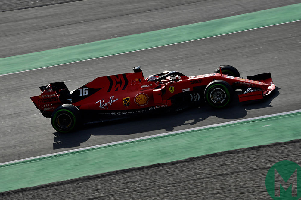 charles leclerc day 2 f1 testing 2019