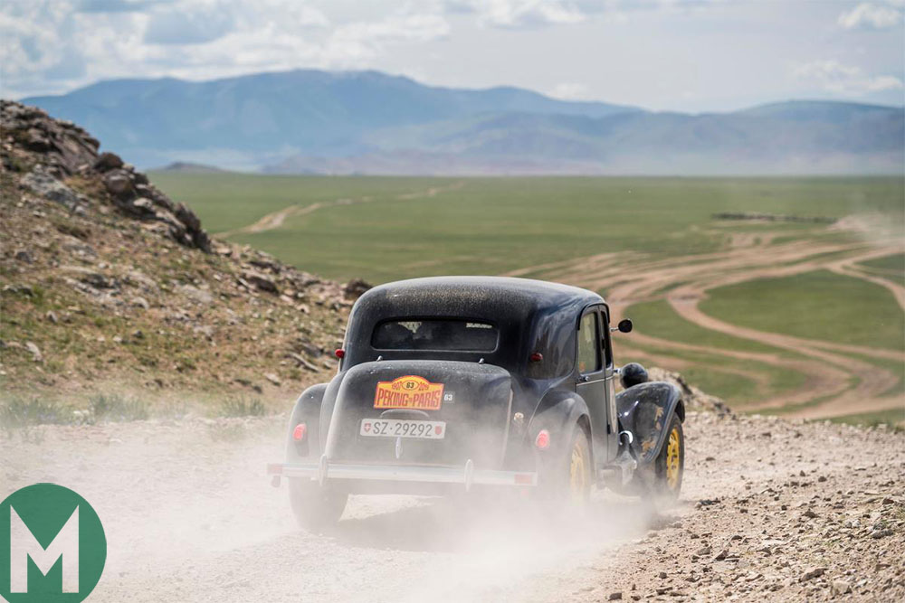 2019 Peking to Paris rally - Famous engine designer Mario Ilien and daughter Noele compete in their Citroën 11B