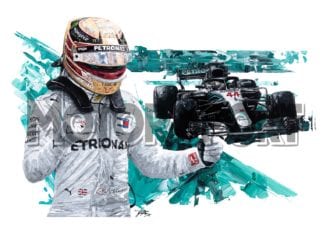 Product image for Lewis Hamilton - Mercedes - 2018 | David Johnson | Limited Edition print