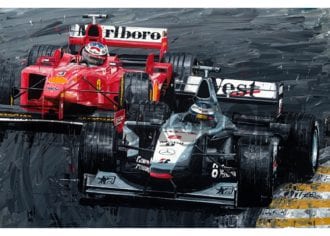 Product image for Mika Hakkinen & Michael Schumacher - 1998 | David Johnson | Limited Edition print