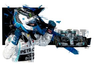 Product image for Valtteri Bottas - Mercedes - 2019 | David Johnson | Limited Edition print