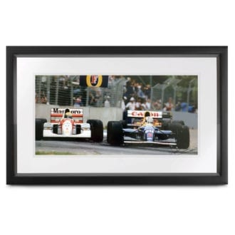 Product image for Senna vs Mansell | John Townsend | print | signed Nigel Mansell