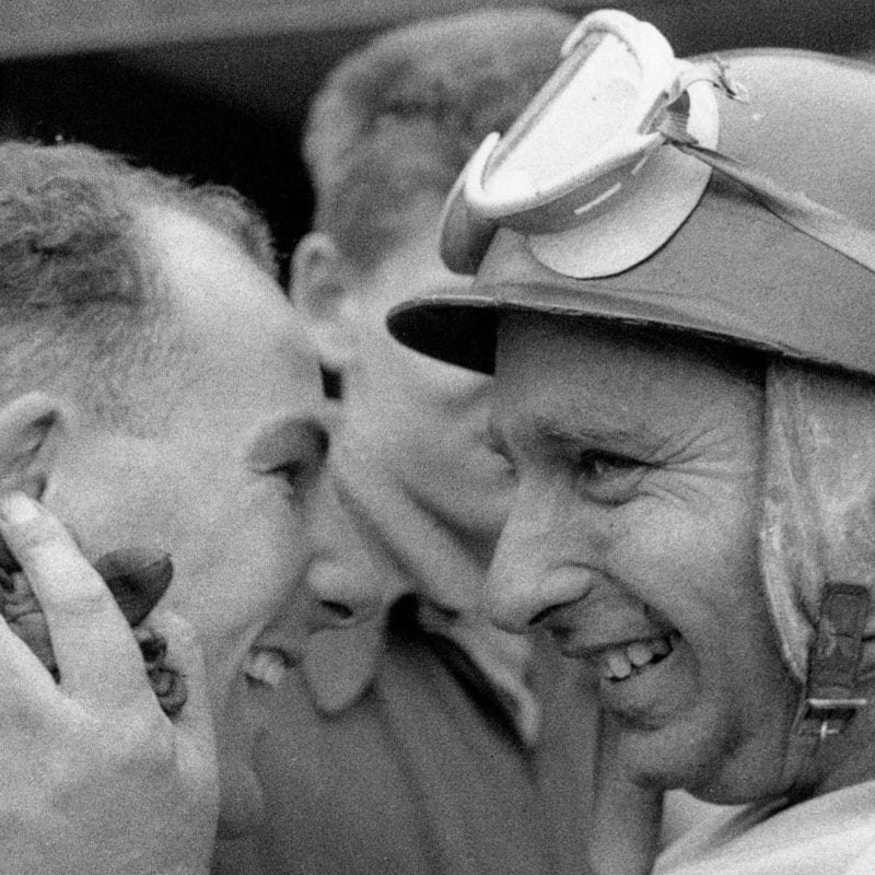 Moss and Fangio square