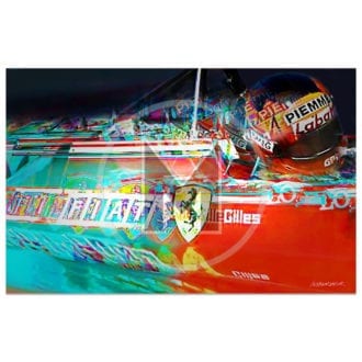 Product image for Gilles Villeneuve | Ferrari 126 C2 | Side View | 1982 | Andrew Barber | print