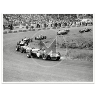 Product image for 1960 Dutch Grand Prix | Jack Brabham (Cooper) leads Stirling Moss (Lotus) | Photograph