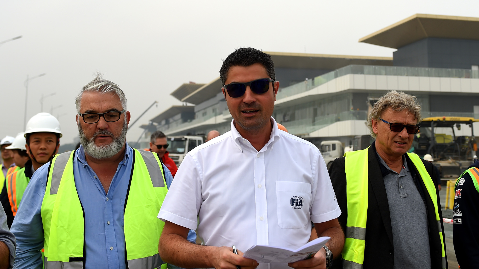 Michael Masi from the FIOA inspects the Hanoi Street Circuit in Vietnam