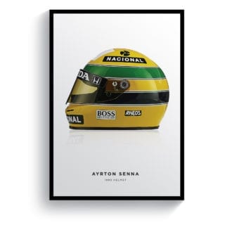 Product image for Ayrton Senna | 1990 Helmet | Pit Lane Prints | Art Print