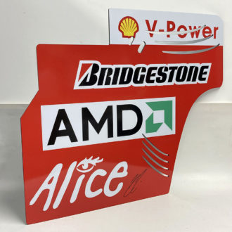 Product image for Ferrari F2007 full-size, replica rear wing endplate, signed Kimi Räikkönen