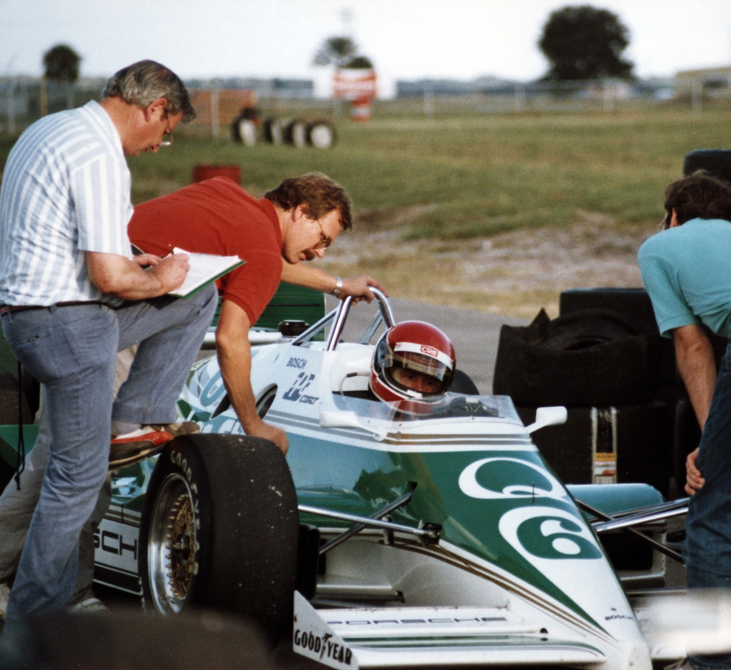 Norbert Singer and Al Holbert with Porsche 2708 IndyCar