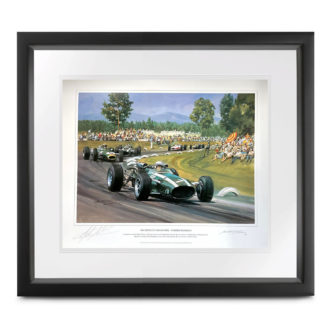 Product image for John Surtees signed Mexican GP print by Michael Turner