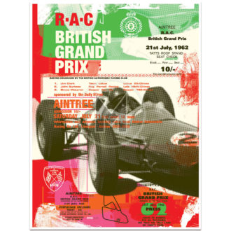 Product image for Lotus 25 | 1962 British Grand Prix Celebration | Jim Clark | Poster | Studio Sportif | Art Print