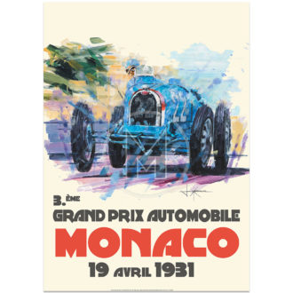 Product image for Chiron & Bugatti | Monaco Grand Prix 1931 Poster | By John Ketchell