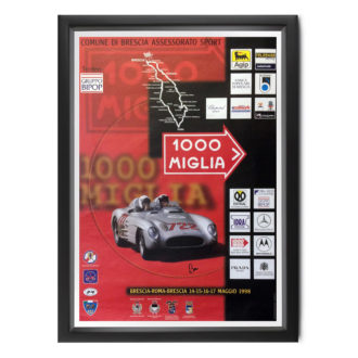 Product image for Stirling Moss signed original 1998 Mille Miglia poster
