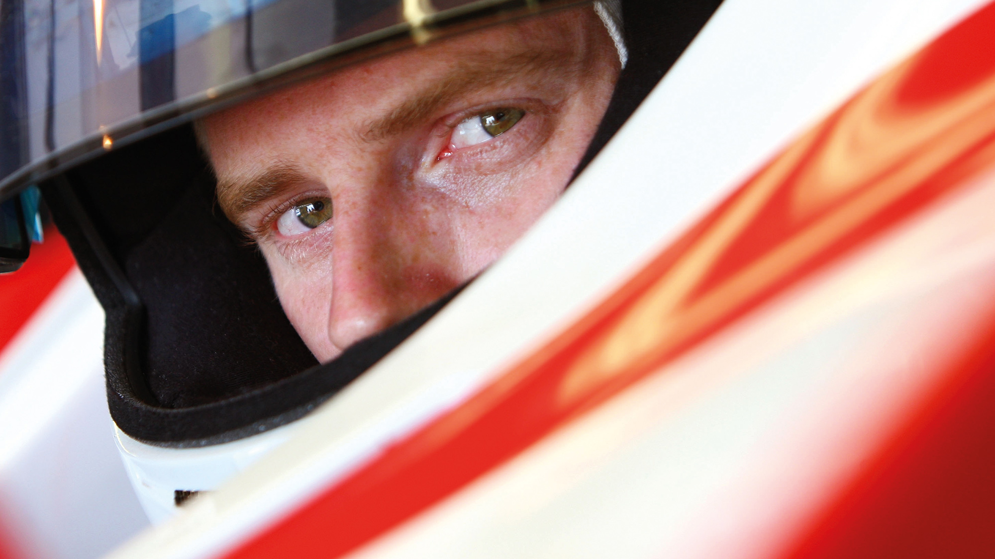 Anthony Davidson looks out from crash helmet
