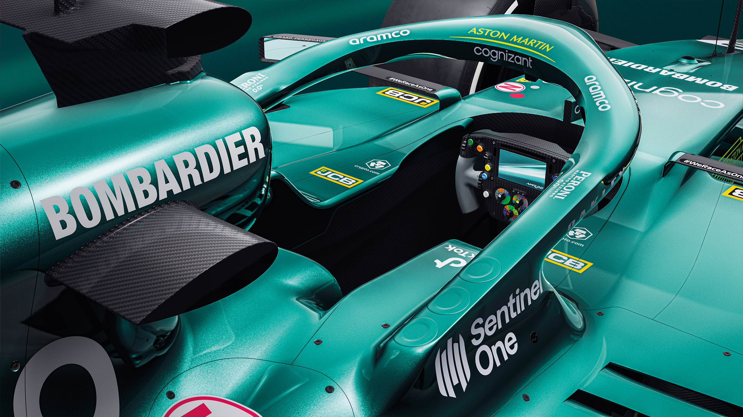 Halo on Aston Martin AMR22 F1 car