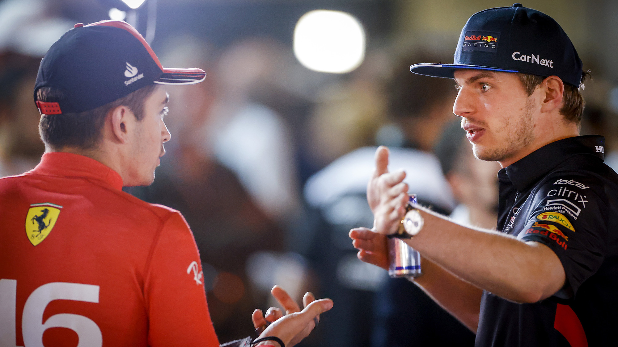 Charles Leclerc and Max Verstappen discuss the 2022 Bahrain Grand Prix