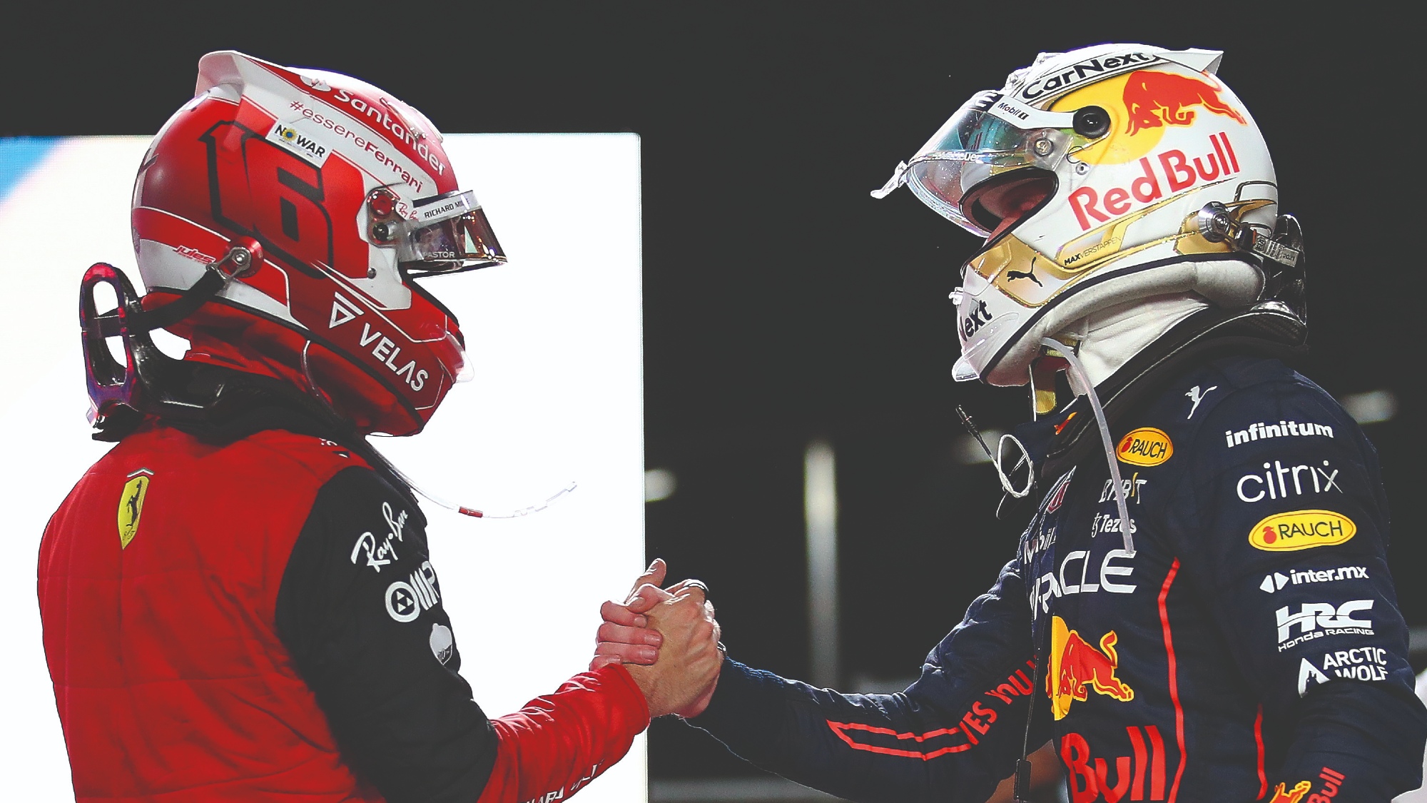 Max Verstappen and Charles Leclerc