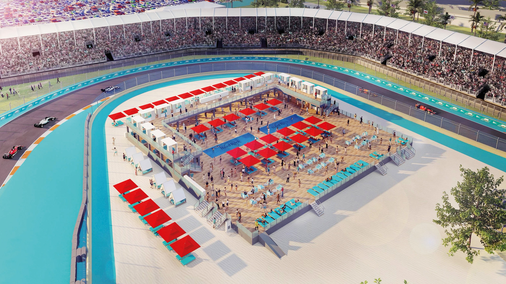 Miami GP beach club