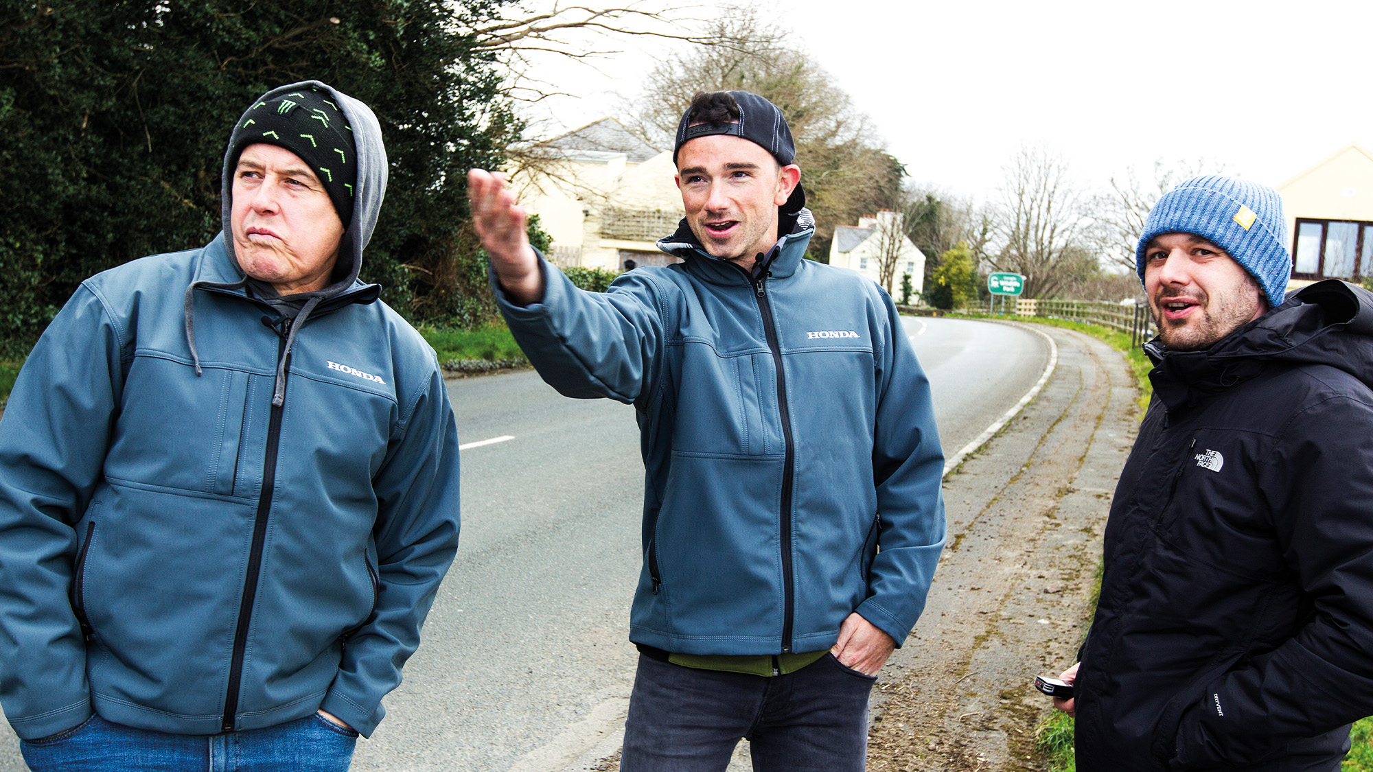 John McGuinness and Glenn Irvine at an Isle of Man TT corner