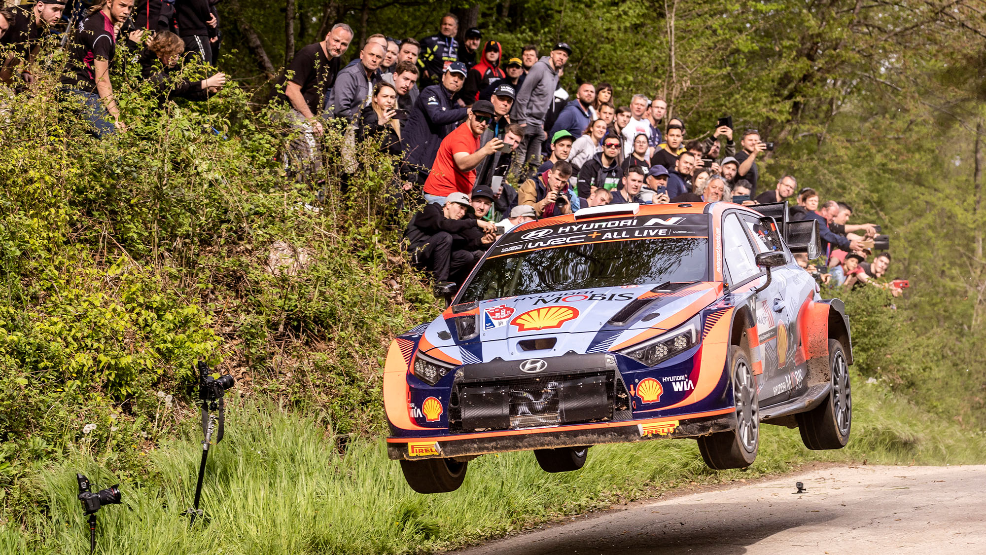 08 TANAK Ott (est), JARVEOJA Martin (est), Hyundai Shell Mobis World Rally Team, Hyundai i20 N Rally 1, action during the Croatia Rally 2022, 3rd round of the 2022 WRC World Rally Car Championship, from April 21 to 24, 2022 at Zagreb, Croatia - Photo Nikos Katikis / DPPI